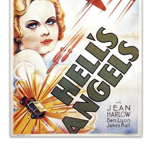 Hell&#39;s Angels 1930 HOWARD HUGHES, WAR Film, Poster Druck, Wand Dekor