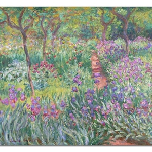 The Artist’s Garden in Giverny (1990) CLAUDE MONET Vintage Painting Poster -Unframed- Premium Art Print