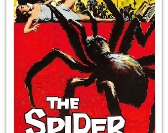Póster de la película Spider: Horror de monstruos gigantes vintage de 1958, decoración de pared pulp.