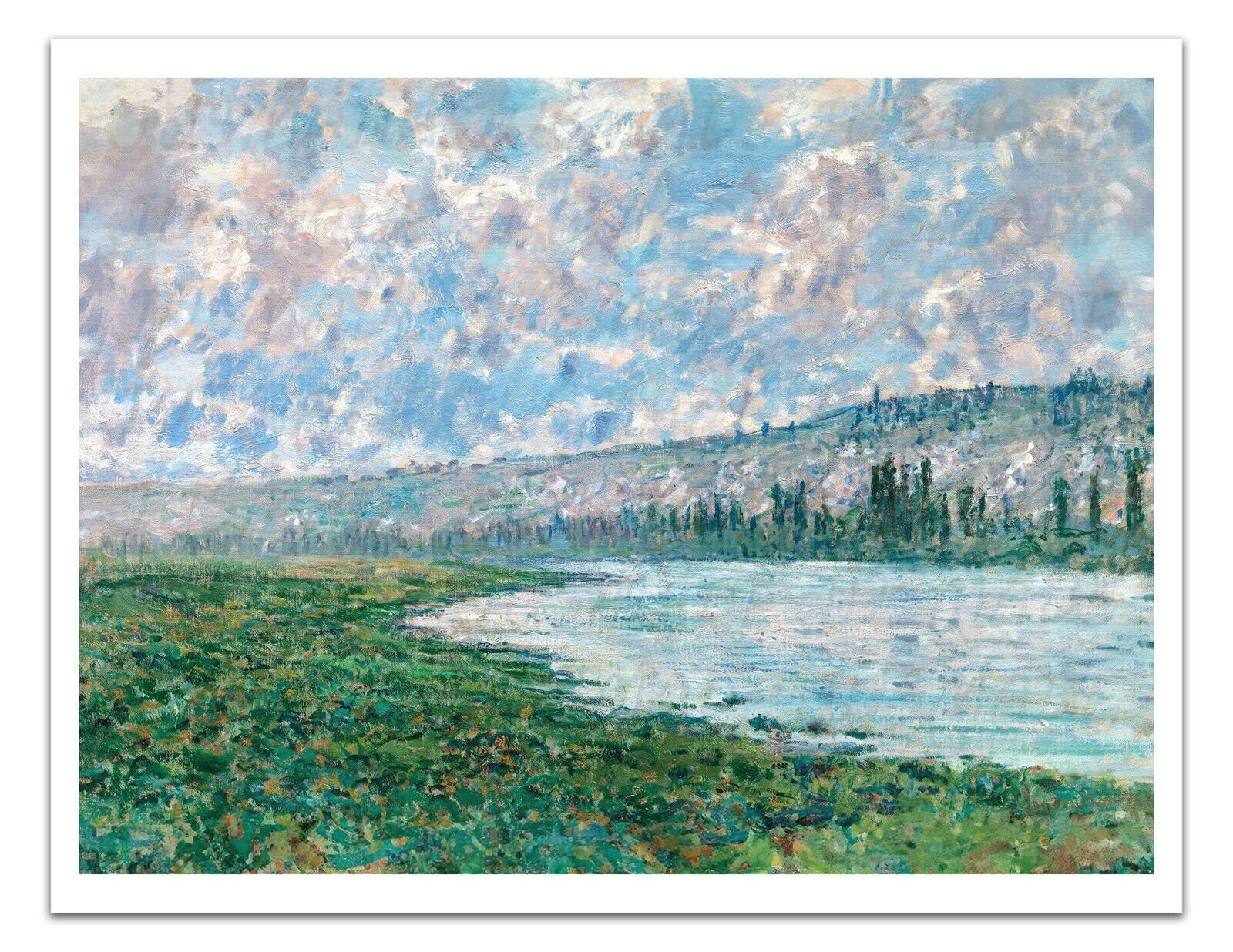 The Seine at Vétheuil (1880) CLAUDE MONET Vintage Painting Poster ...