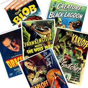 Vintage CLASSIC MONSTER Horror Movie Posters The Blob/ Frankenstein/ Mummy