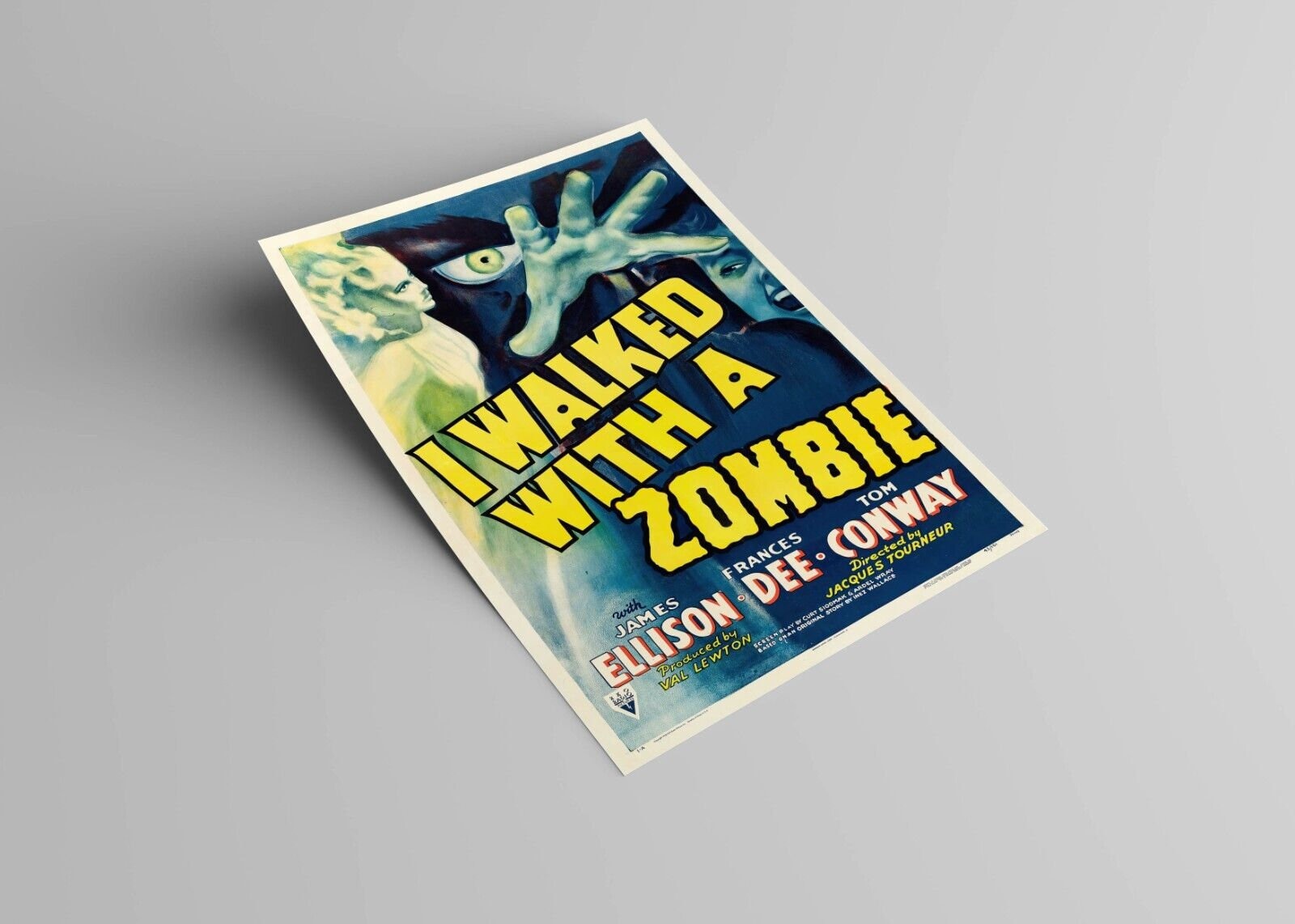 I WALKED With a ZOMBIE 1943 Vintage Horror Movie POSTER Wall Decor