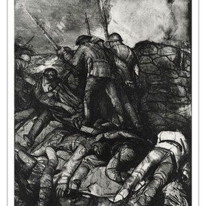 The Charge, Right Detail, Second State (1918) GEORGE BALOWS Vintage Malerei Poster - Ungerahmt - Premium Kunstdruck