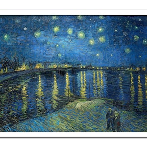 Vincent Van Gogh STARRY NIGHT over RHONE 1888 Famous Painting Reprint