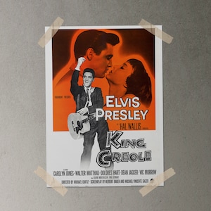 ELVIS Presley 19&quot; x 13&quot; Inch KING CREOLE Movie Poster Print (Digitally Retouched)