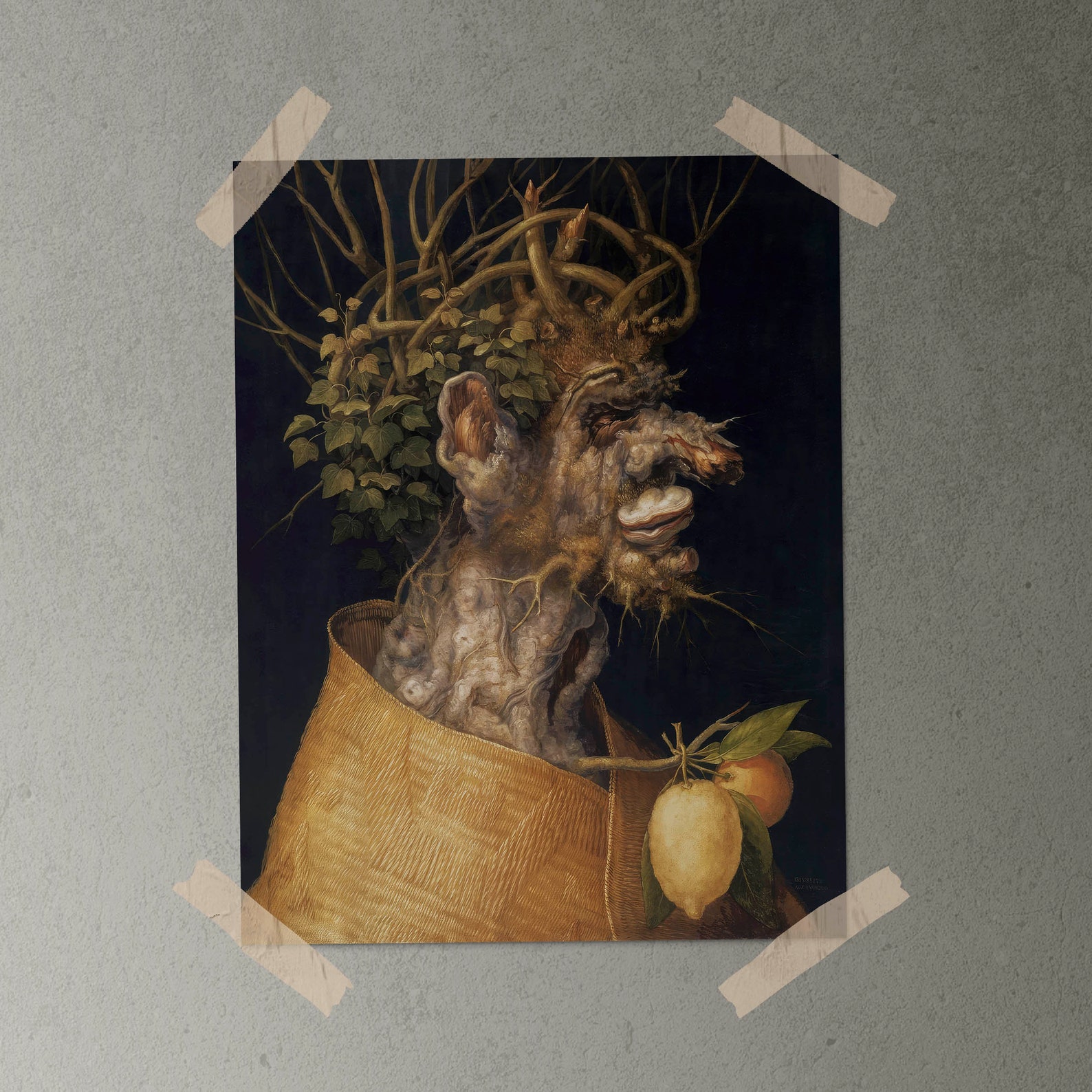 Giuseppe Arcimboldo THE WINTER (borderless) 1563 Vintage Painting ...