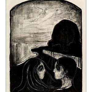 Edvard Munch ATTRACTION I (1896) Vintage Famous Painting -Unframed- Premium Art Print