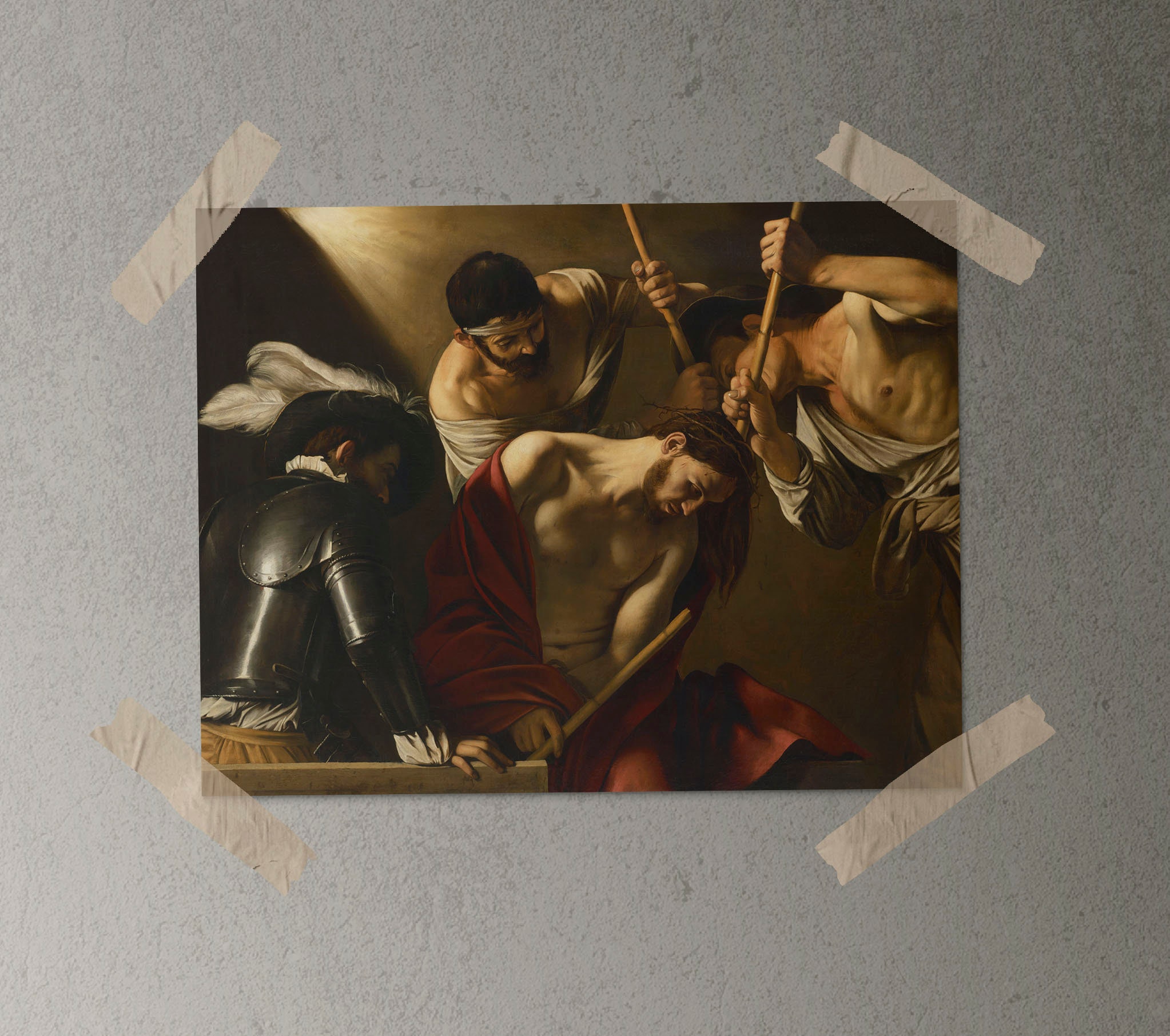 The Crowning With Thorns CARAVAGGIO 1602 Vintage Painting -unframed