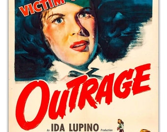 OUTRAGE 1950 B- Movie Vintage Poster Print, Wall Decor