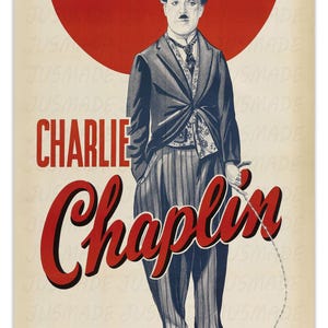 Titel: Charlie Chaplin klassieke posterkunst jaren 1920 – Premium vintage bioscoopafdruk