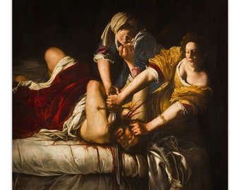 JUDITH BEHEADING HOLOFERNES by Artemisia Gentileschi 1614 Vintage Art Print