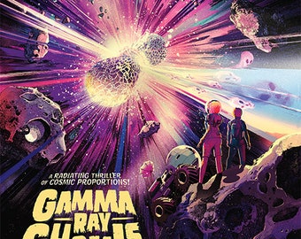Gamma Ray Ghouls NASA Halloween Sci Fi Retro Style Poster 22 x 15 inch Giclée