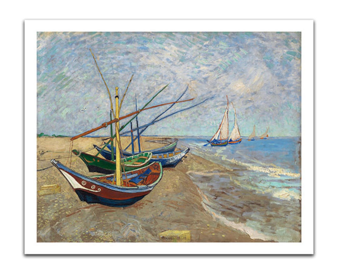 Fishing Boats on the Beach Saintesmaries VINCENT VAN GOGH 1888