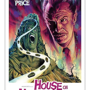 Vintage Horror Poster HOUSE on HAUNTED HILL Vincent Price Poster/Print 22x15&quot;