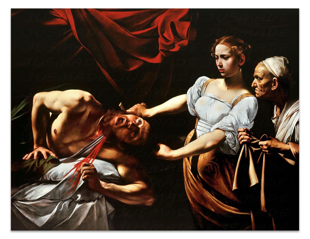 Judith Judith Beheading Holofernes - Caravaggio 1599 Dark Baroque Masterpiece ...