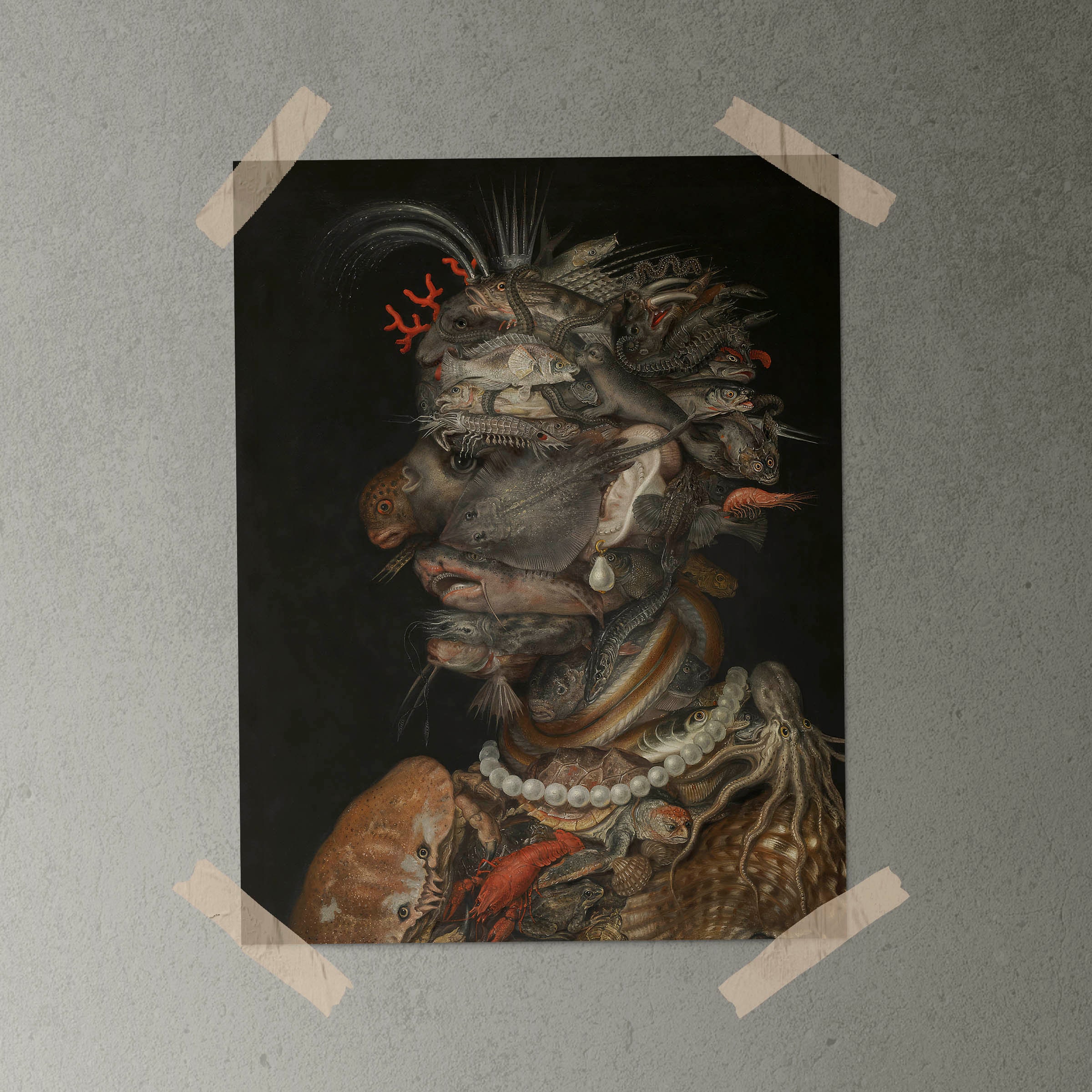 Giuseppe Arcimboldo THE WATER (borderless) 1566 Vintage Painting ...