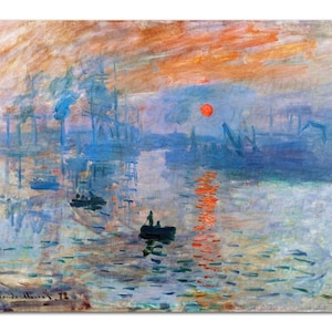 Impression, Sunrise (1872) CLAUDE MONET Vintage Painting -Unframed- Premium Art Print