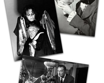 Vincent Price (Set of 3) Vintage Black/White Celebrity 11x8.5" Gloss Prints