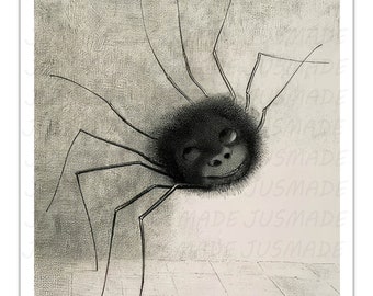 Smiling Spider ODILON REDON 1887 Vintage Poster -Unframed- Premium Art Reprint