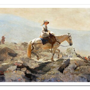 Winslow Homer THE BRIDLE PATH, White Mountains (1868) Vintage Painting -Unframed- Premium Art Print