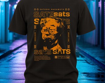 Satoshi Nakamoto Crypto T-Shirt, SATS BTC Merch, Blockchain Pioneer, Jan 3 2009 Bitcoin Genesis Block Unisex T-Shirt