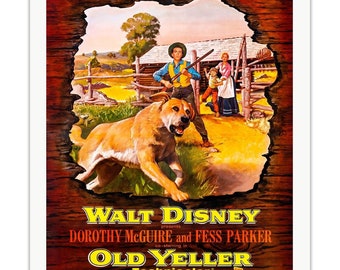 OLD YELLER 1959 Classic Drama Film Movie Poster Print Wall Decor 22X17"