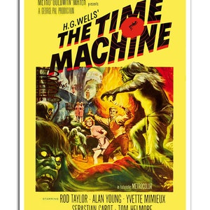 H.G. WELLS: The Time Machine 1960 Vintage Sci-Fi Horror Poster -Unframed- Print