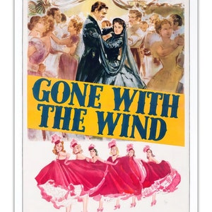 GONE WITH The WIND 1939 Movie Poster - Dance Illustration, Wall Decor Print