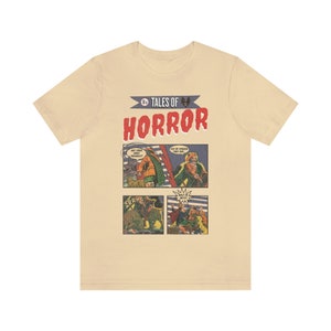 Vintage HORROR COMIC Book 1950s Distressed Style T-Shirt, Funny, Scary, Retro with Crazy Dogs Soft Cream