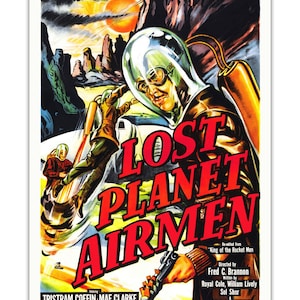 LOST PLANET AIRMEN 1951 Science Fiction Film, Poster/Print 22x14.5&quot; inch