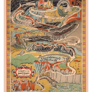 Die Aufgabe der Ritter Ritter 1927 Vintage KARTE POSTER -Ungerahmt- Druck