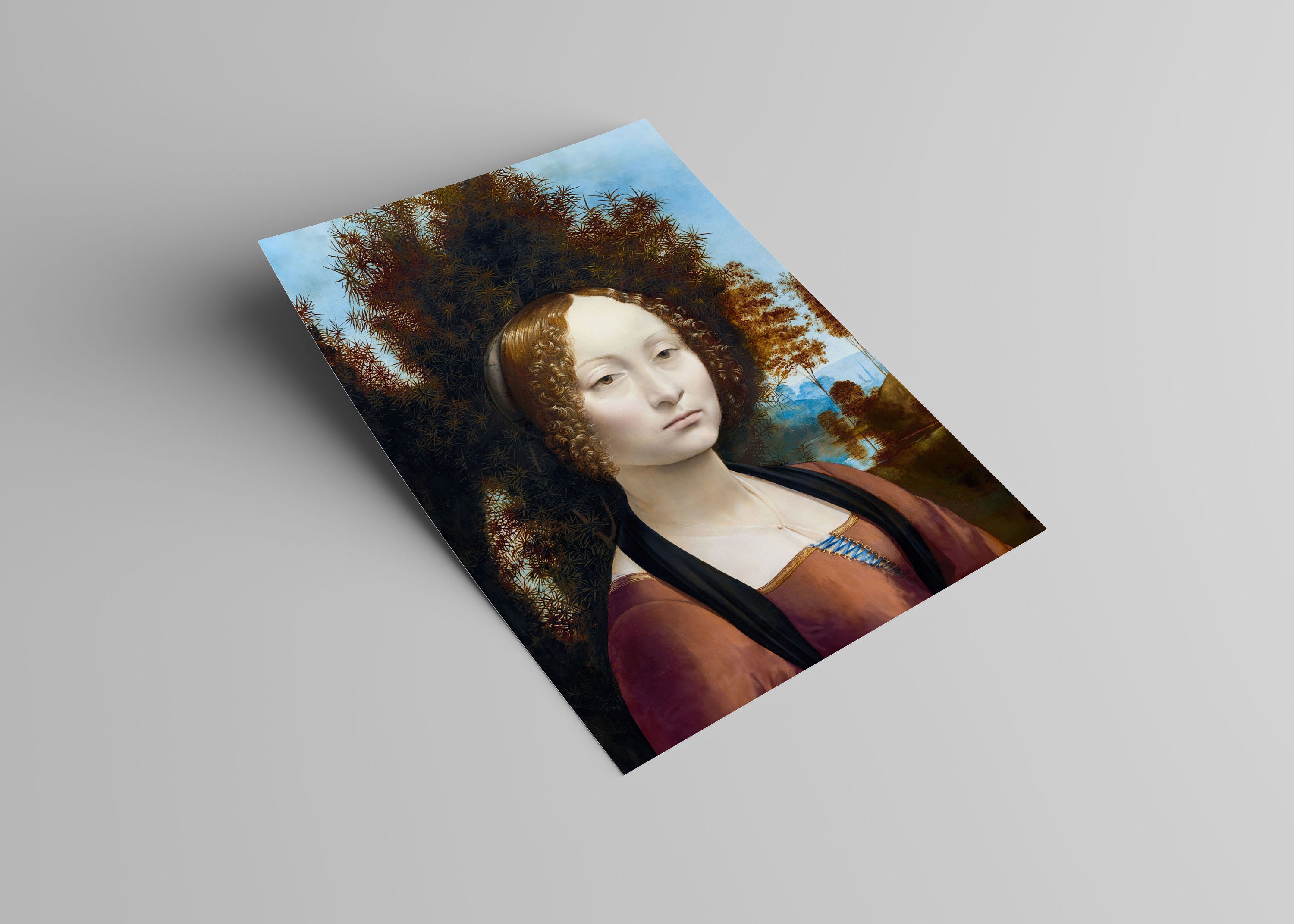 Leonardo Da Vinci's - Ginevra De' Benci (borderless) 1474