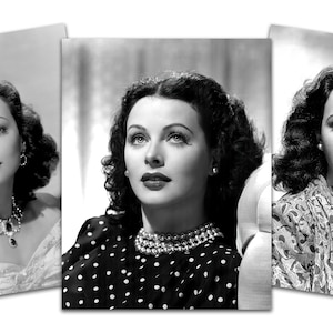 HEDY LAMARR (Set of 3) Vintage Black/White Celebrity 11x8.5" Portrait Print
