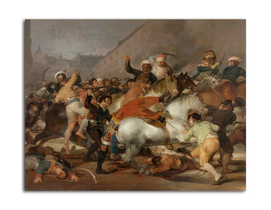 The second of may 1808 goya francisco borderless painting reprint etsy