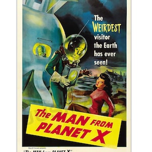 レトロアート装飾 1951 ヴィンテージ SF 映画 惑星Xからの男