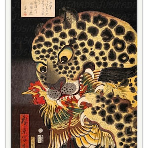 THE TIGER Of RYOKOKU 1860 Vintage Japanese Illustration -Unframed- Art Print
