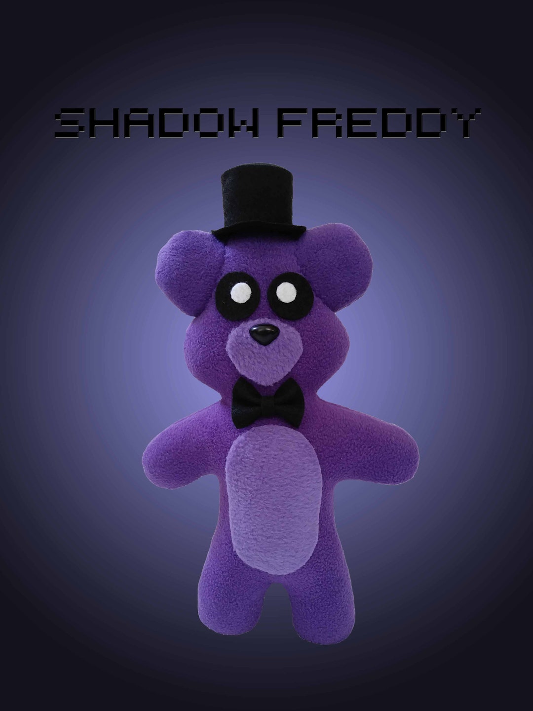 Shadow Freddy black Withered Version Handmade Fnaf Plush by 