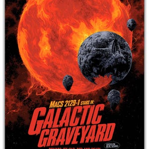 Cementerio Galáctico, Póster de Terror de la NASA MACS 2129-1, Estrella Gigante Roja, Decoración Espacial de Ciencia Ficción para Pared