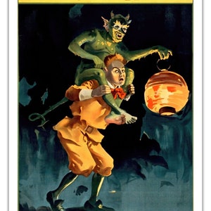DEVIL&#39;S AUCTION 1899 Vintage Creepy Horror Film Poster -Unframed- Premium Print