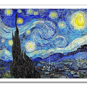 Vincent Van Gogh DIE STERNENNACHT 1889 Berühmte Malerei Poster/Druck Digital Verbessert