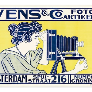 Ivens & Co. Fotoartikelen (Suministros fotográficos) VAN CASPEL Vintage Illustration 1899 Poster Lámina artística