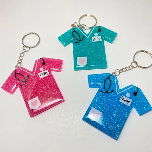 Nurse Keychain Nursing Keychain Doctor Keychain Scrub Etsy