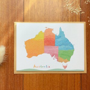 Australia map/ Australia/ map/ dream place/ wonderland/ Greeting card / illustration/ watercolour/ card