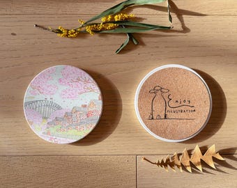 Ceramic Coaster – Jacaranda Blooming in Sydney