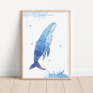 Buckelwal _ Wagen zum träumen / Affirmation / Meerestier / Illustration / Poster / Kunstdruck