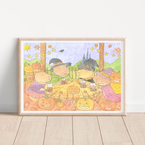Gemütlicher Capybara Süßes oder Saures Teeparty / Gemütlicher Capybara / Aquarell / Illustration / Bild