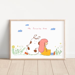 My favourite time/ together/ cozy afternoon/ nap/ rest/ calm/ simple joy/  Mindfulness / Art Print /nursery room art