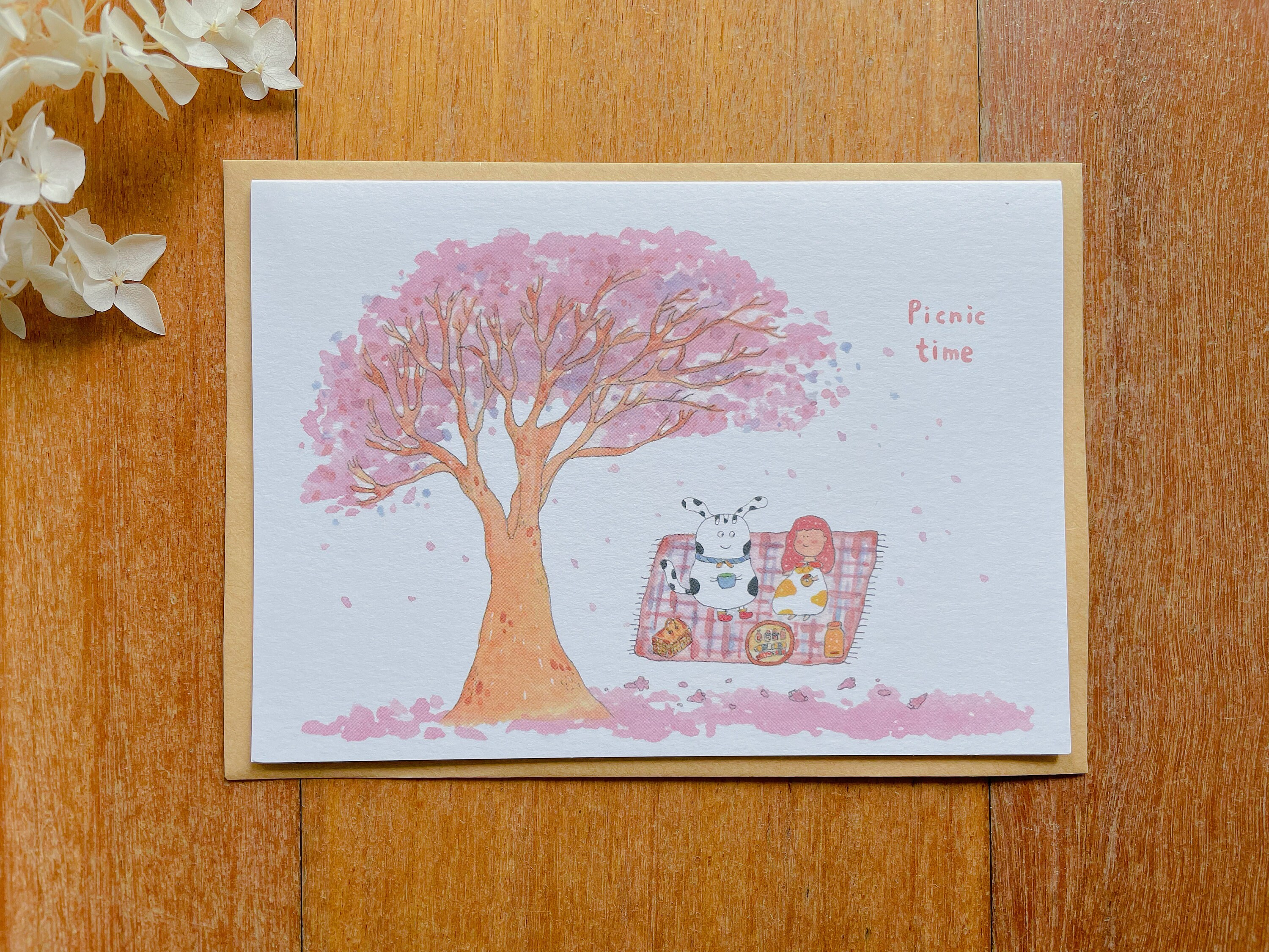 Jacaranda tree/ purple magic/ purple flower/ flower blooming/ spring/ romantic/ picnic time/ Greeting card/ illustration/ watercolour