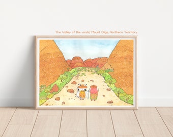 The valley of the winds/ Australia Landscape/ Northern territory / travel journey/ Art Print/ watercolour/ home decor / adventure