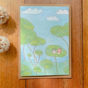 Cartão de felicitações Pennywort wonderland/ Planta / Vegetação/ Aproveite o verde/ Ame a natureza/ Ilustração